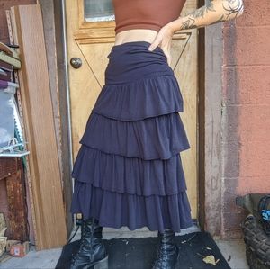 J. Crew Ruffle Tiered Midi Skirt